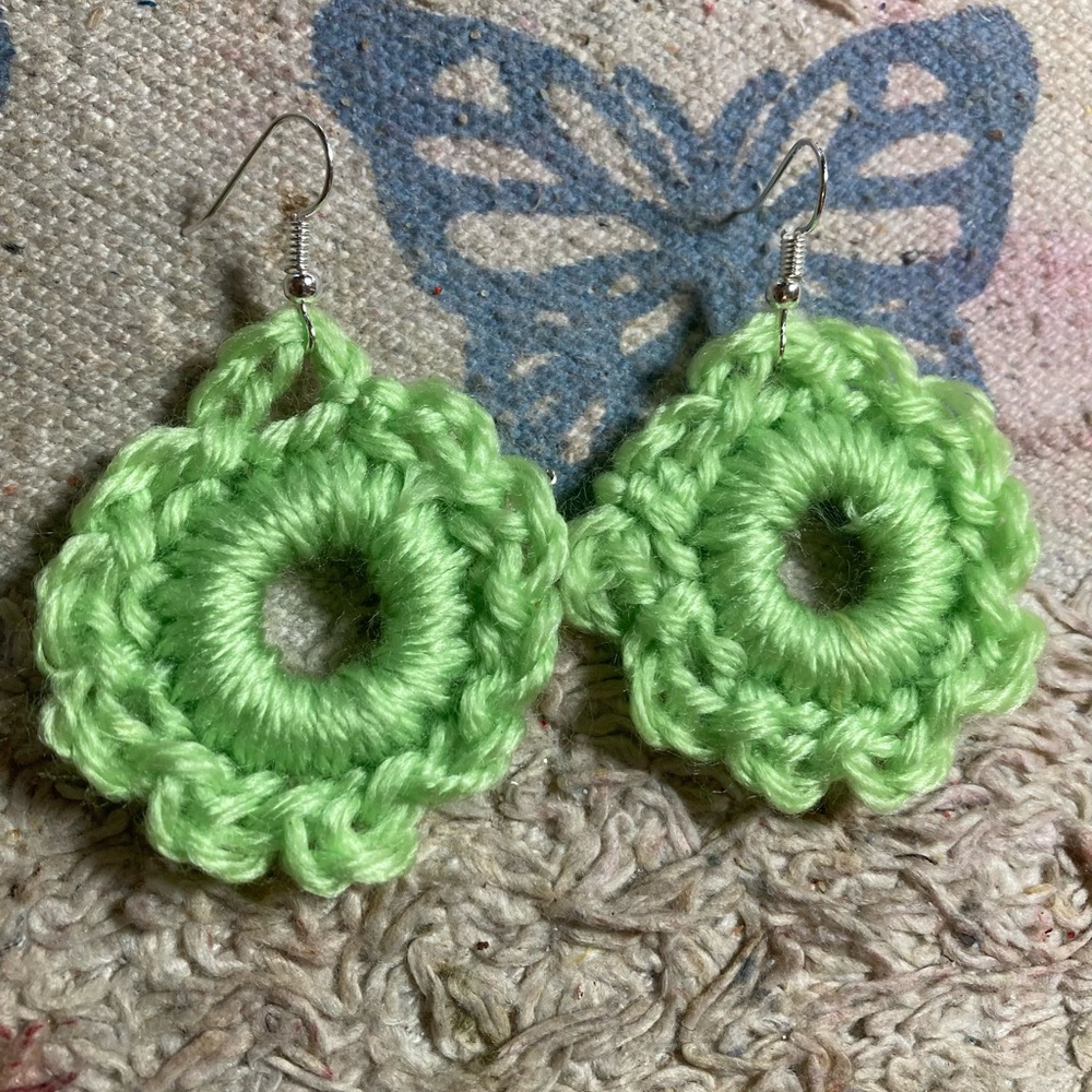 Chic Lime Crochet Earrings